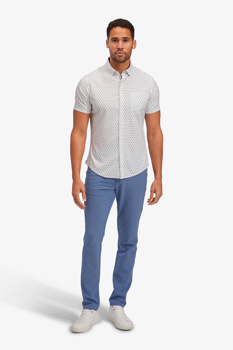 LEEWARD SS Green Navy Geo Box Print