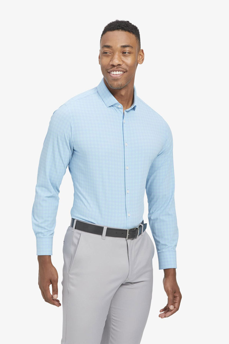 MONACO LS Blue and Aqua Check