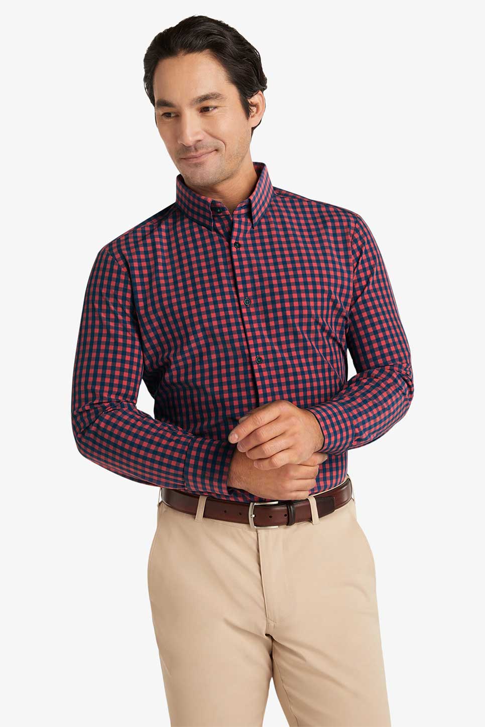 LEEWARD LS Red Navy Gingham
