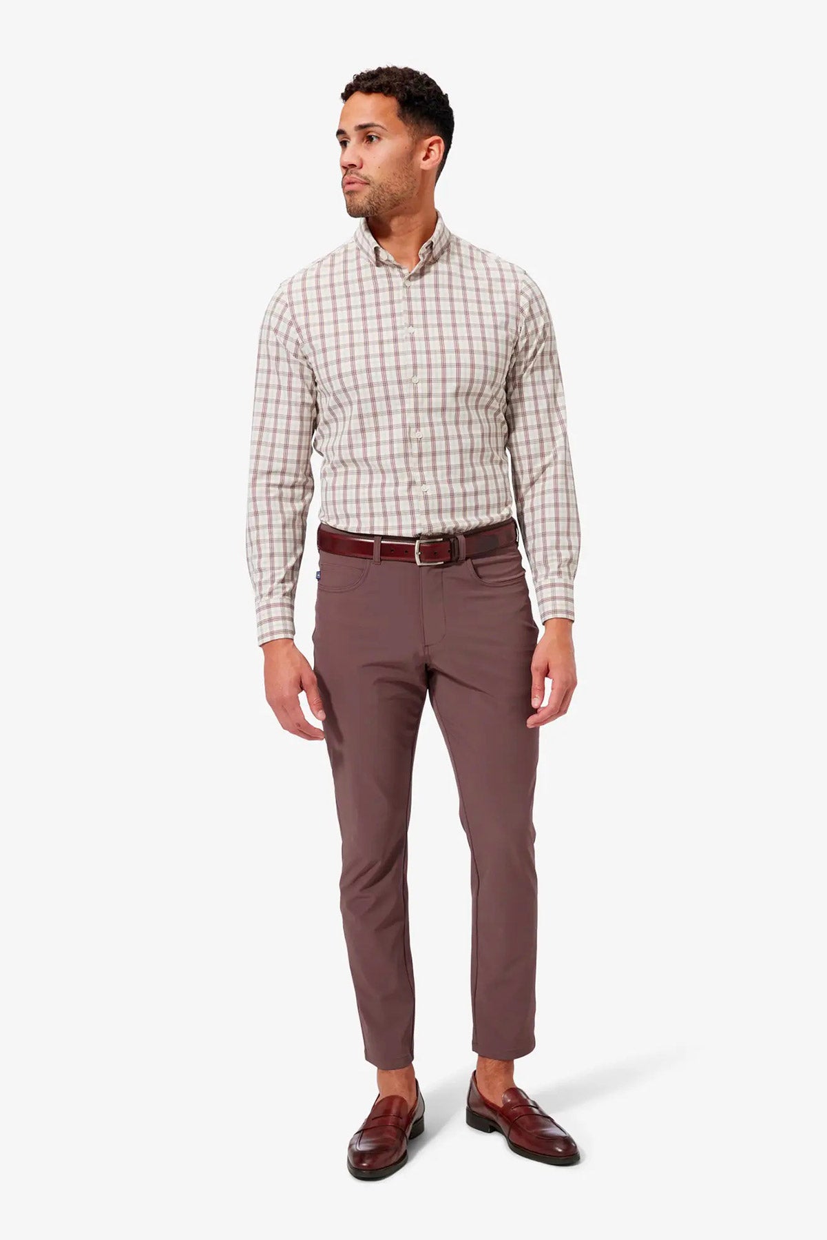LEEWARD LS Cream Caribou Plaid