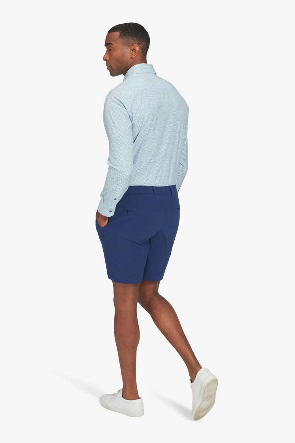 LEEWARD LS Blue Cross Print