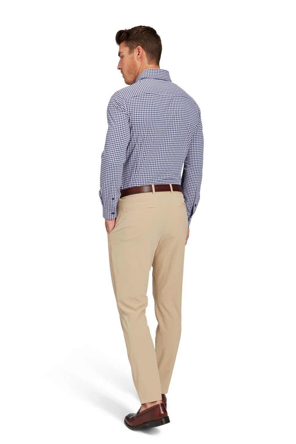 MONACO LS Pink Navy Gingham