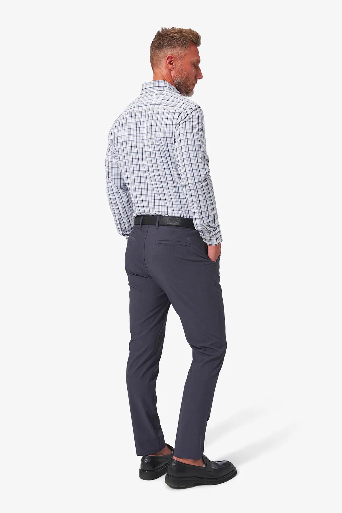 LEEWARD LS White Maritime Blue Plaid