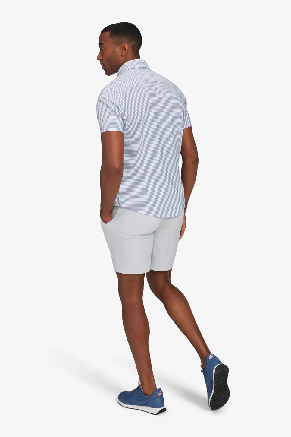 LEEWARD SS Wilkes Navy Mini Stripe
