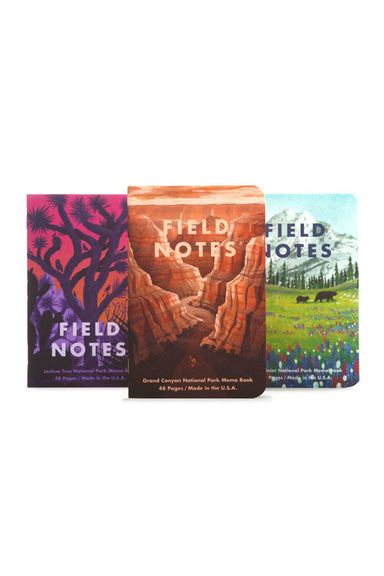 Field Notes - National Parks 3 Pack - Grand Canyon, Joshua Tree, Mt Rainier