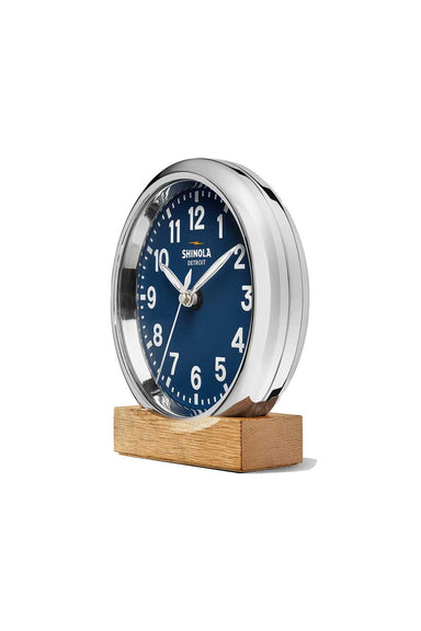 Shinola - Runwell Desk Clock - Navy - Side