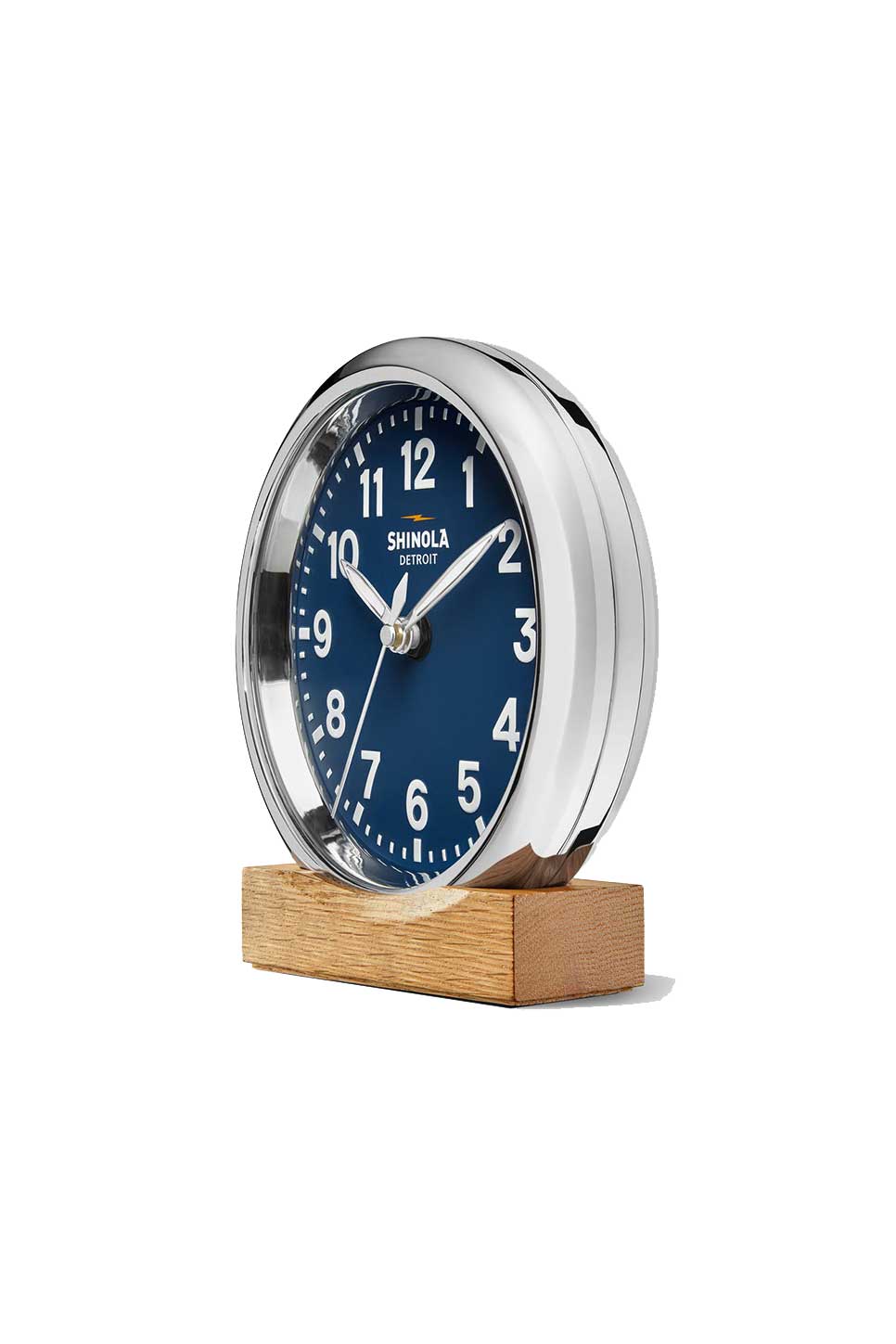 Shinola - Runwell Desk Clock - Navy - Side