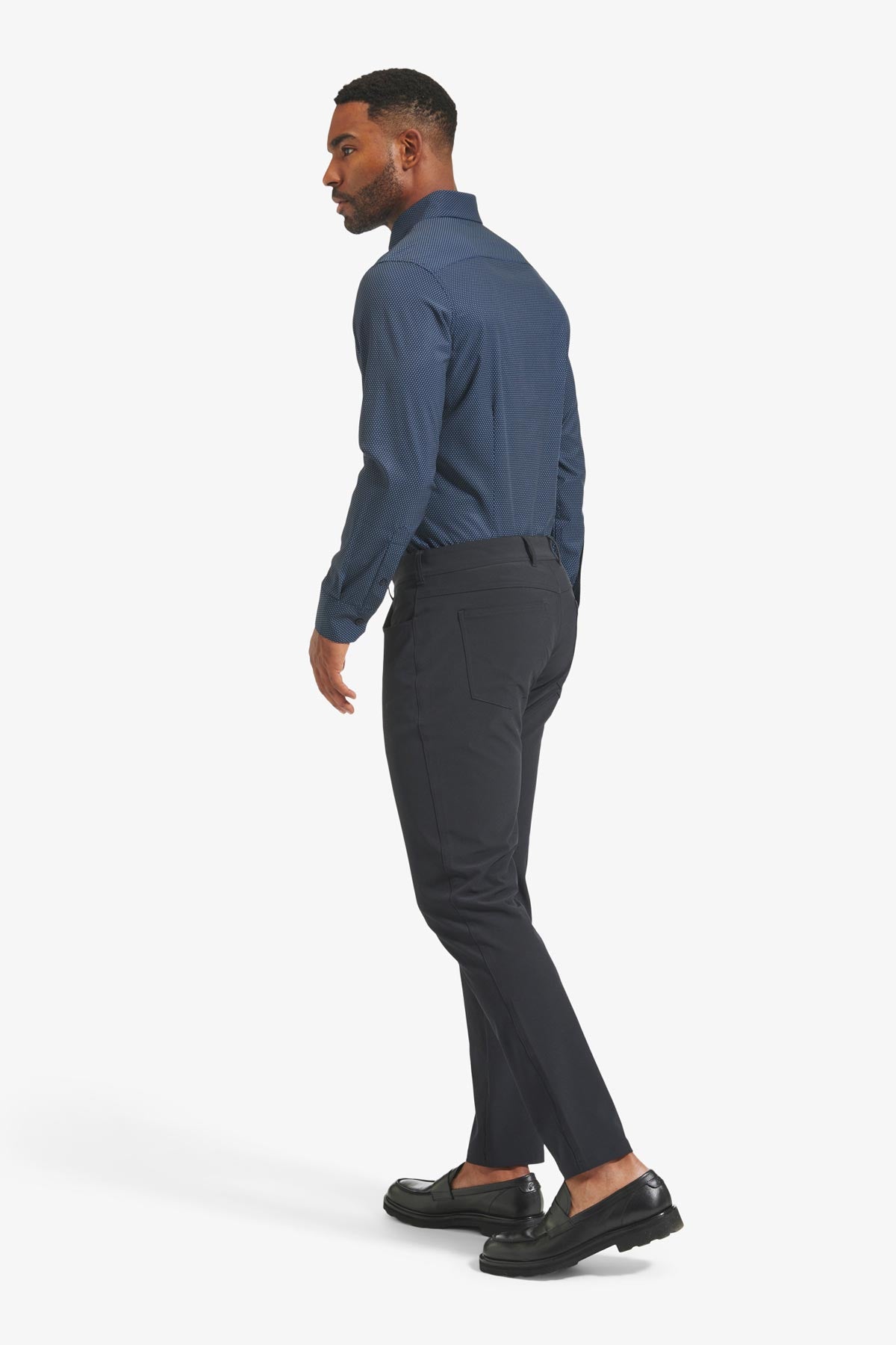 LEEWARD LS Navy Dot Print
