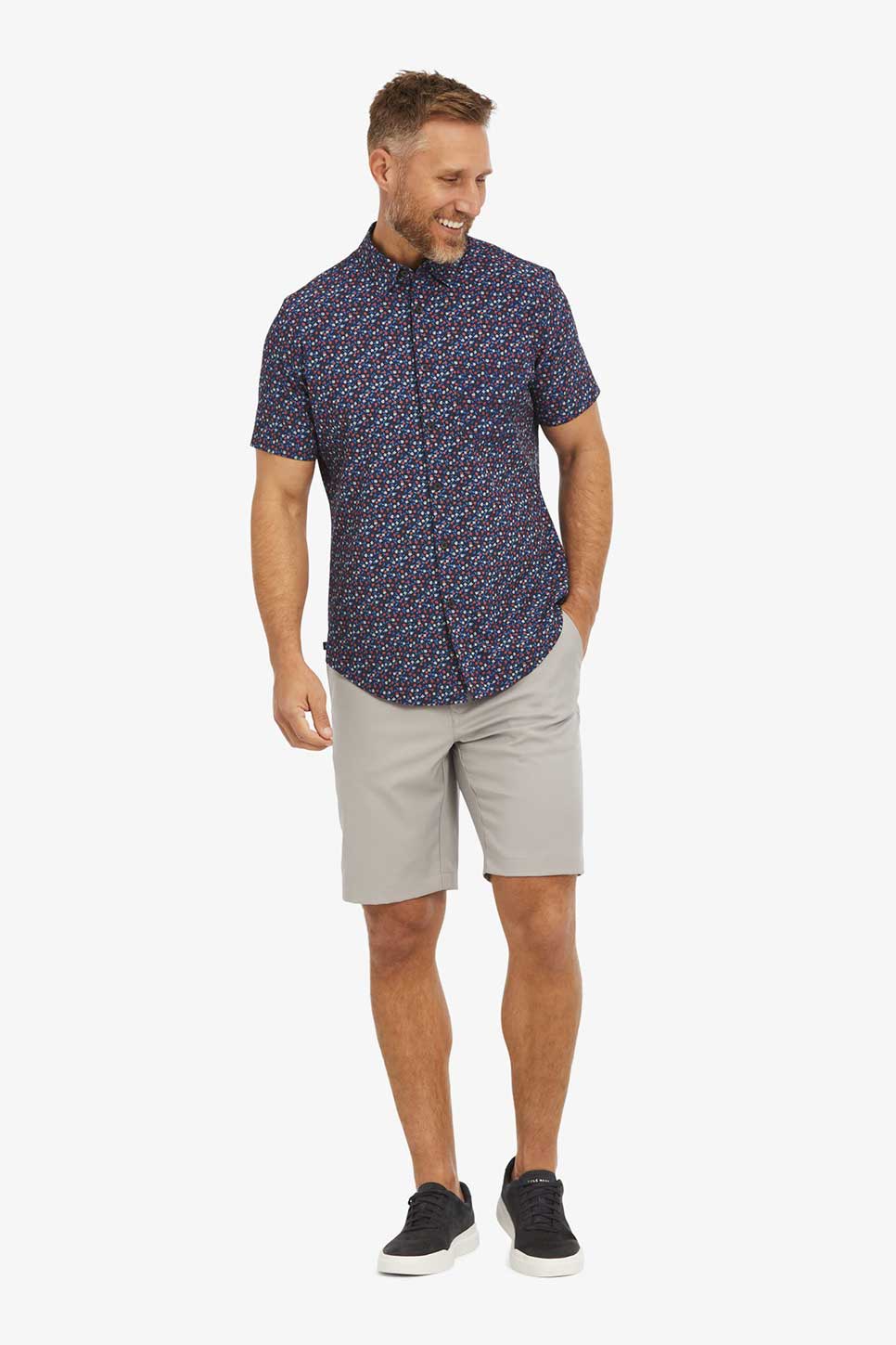 LEEWARD SS Red and Blue Floral