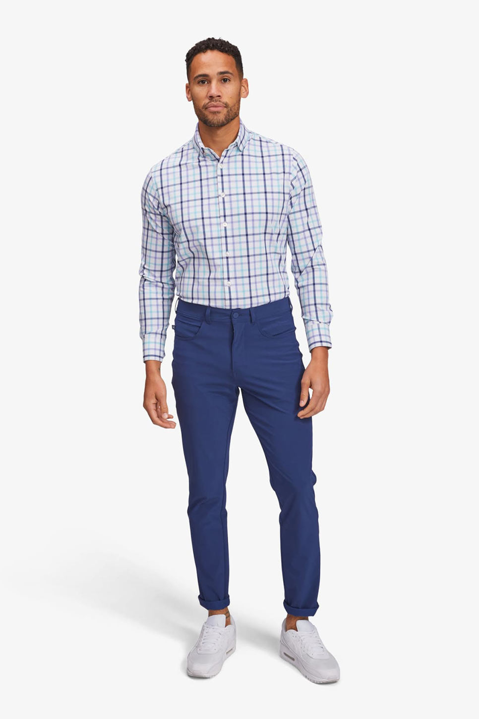 LEEWARD LS Lavender Blue Plaid
