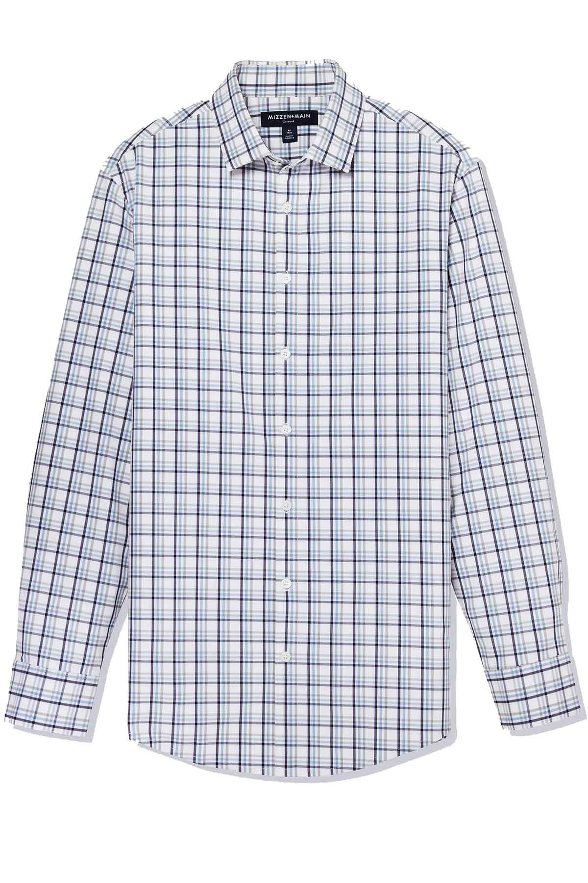 LEEWARD LS White Maritime Blue Plaid