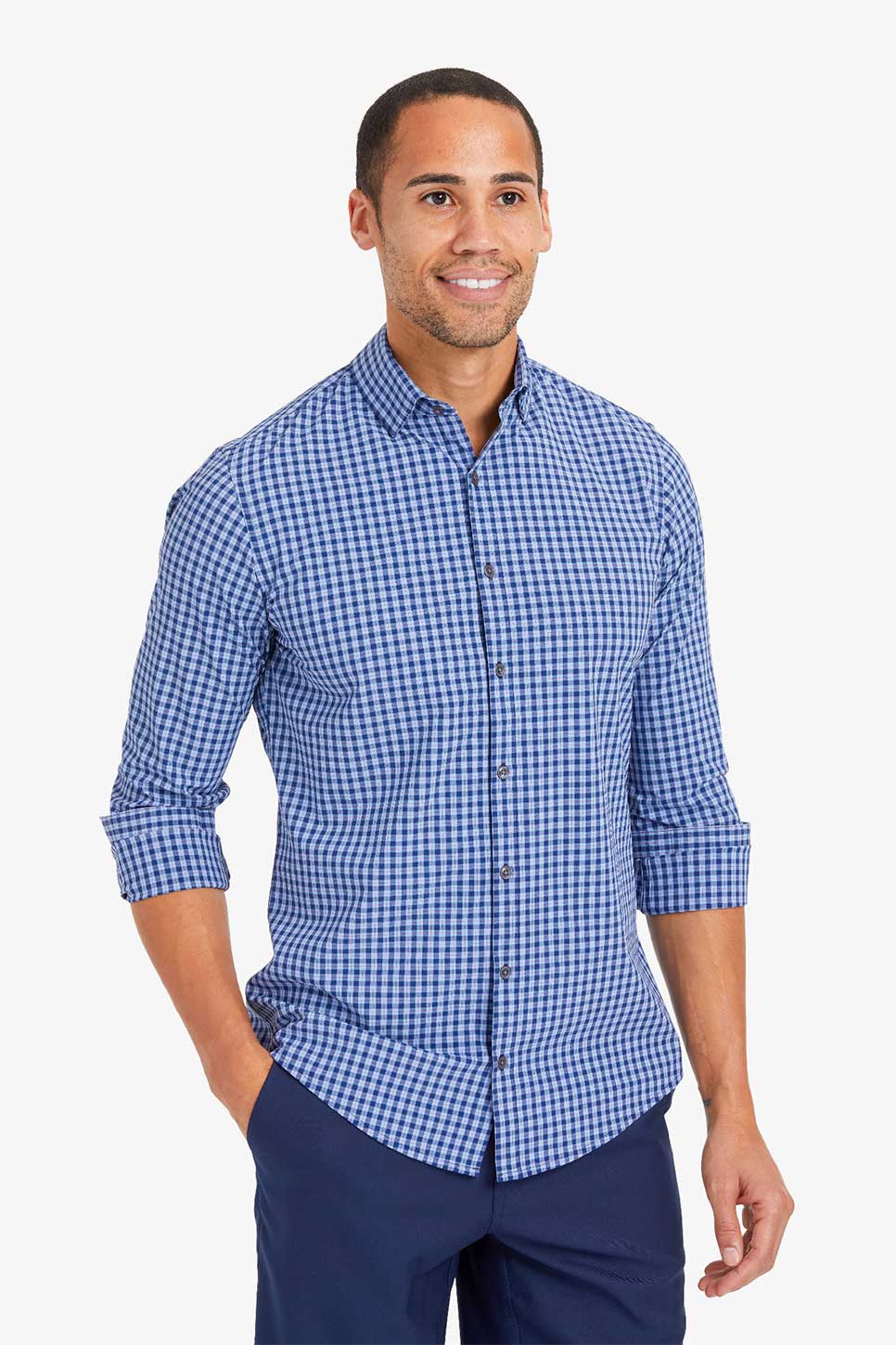 LW LEEWARD LS Blue Red Multi Plaid