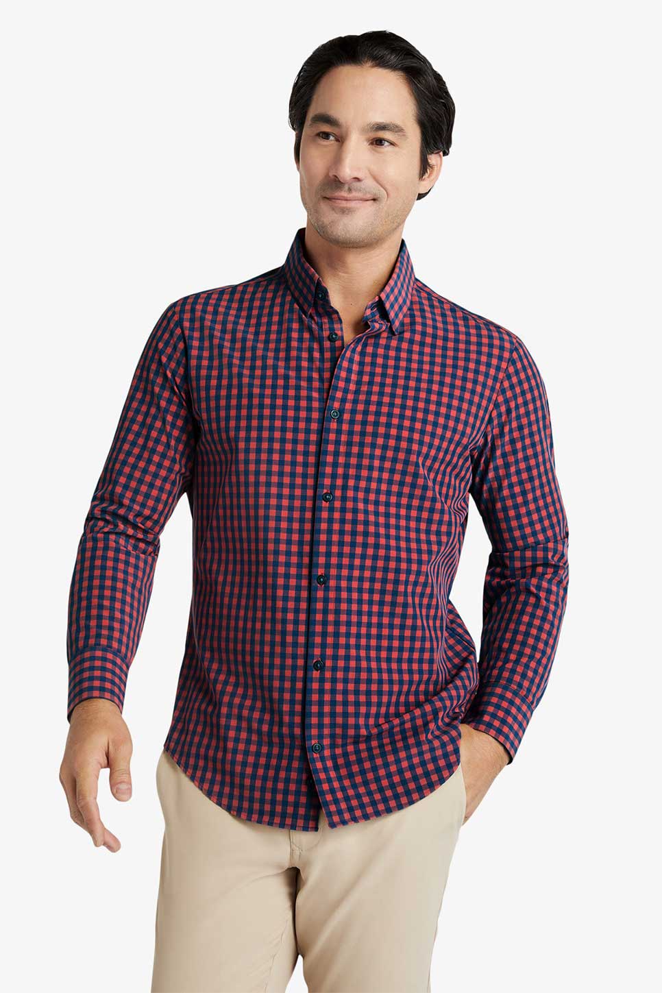 LEEWARD LS Red Navy Gingham