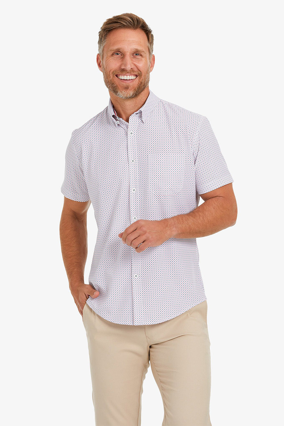 LEEWARD SS Red Navy Dot
