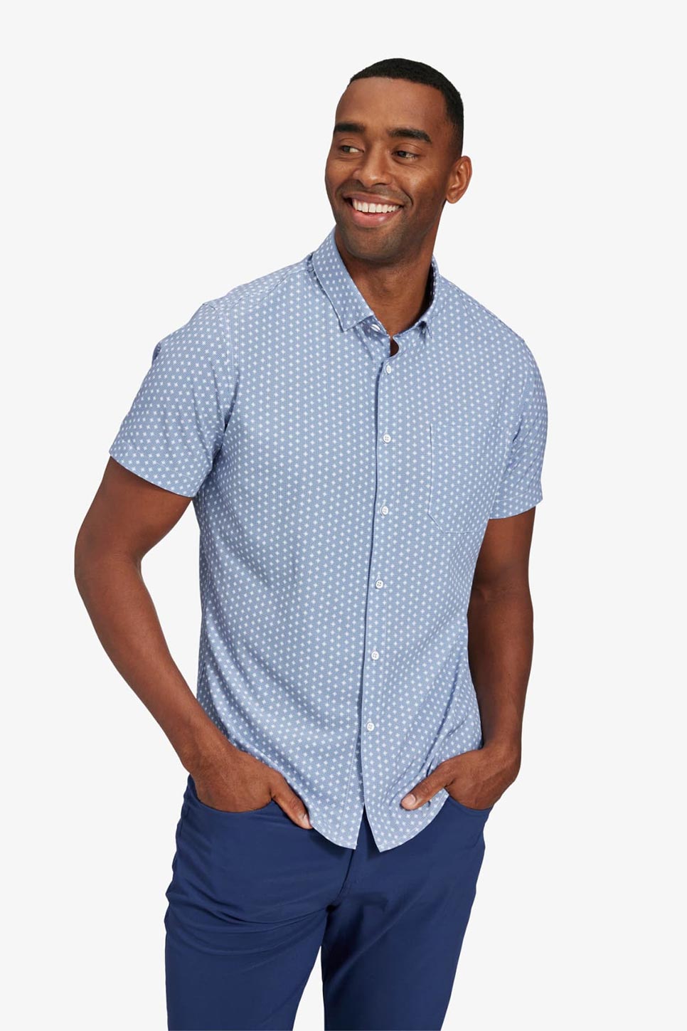 LEEWARD SS Navy Geo Dot Print