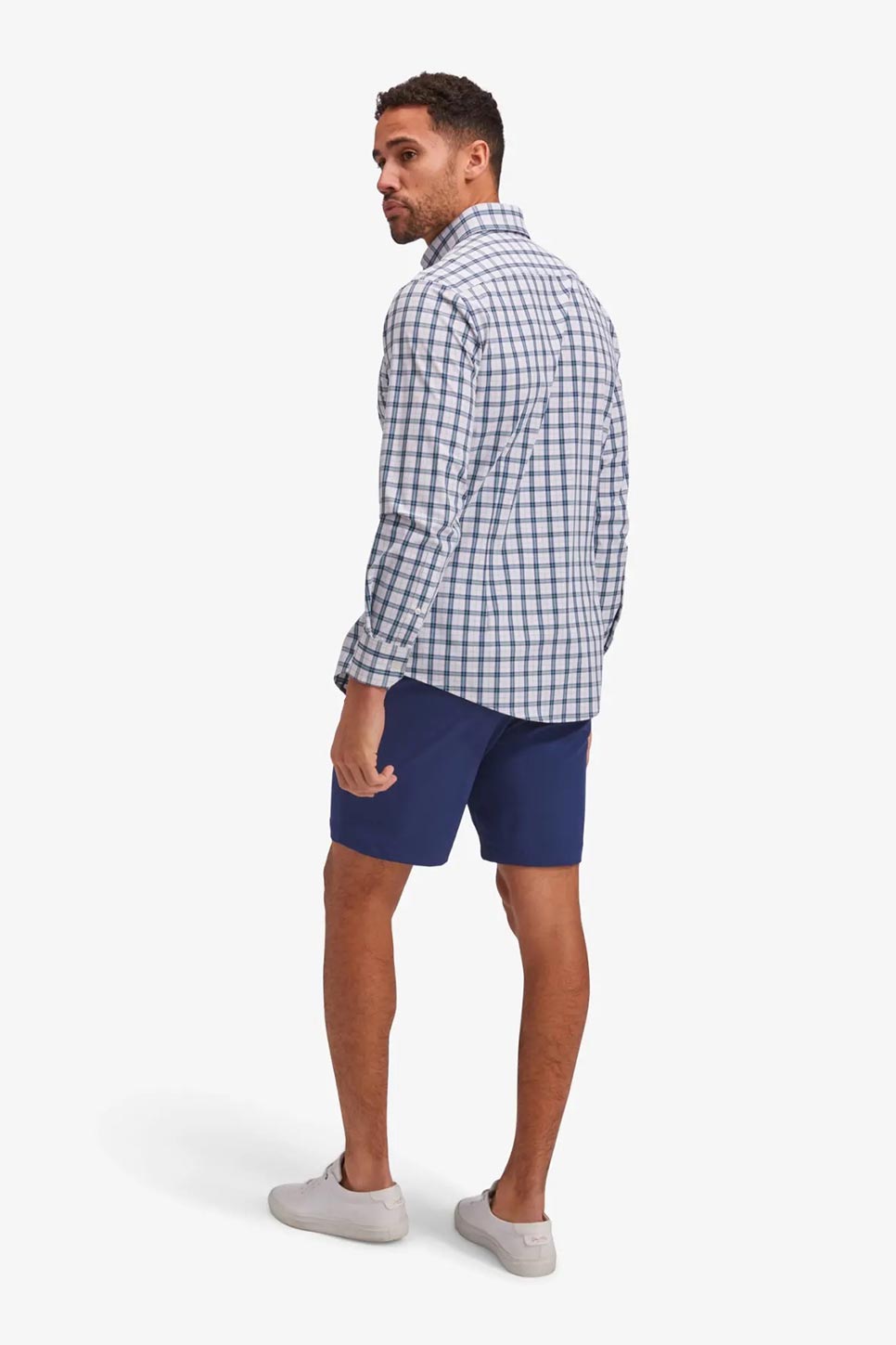 LEEWARD LS Green Navy Multi Plaid