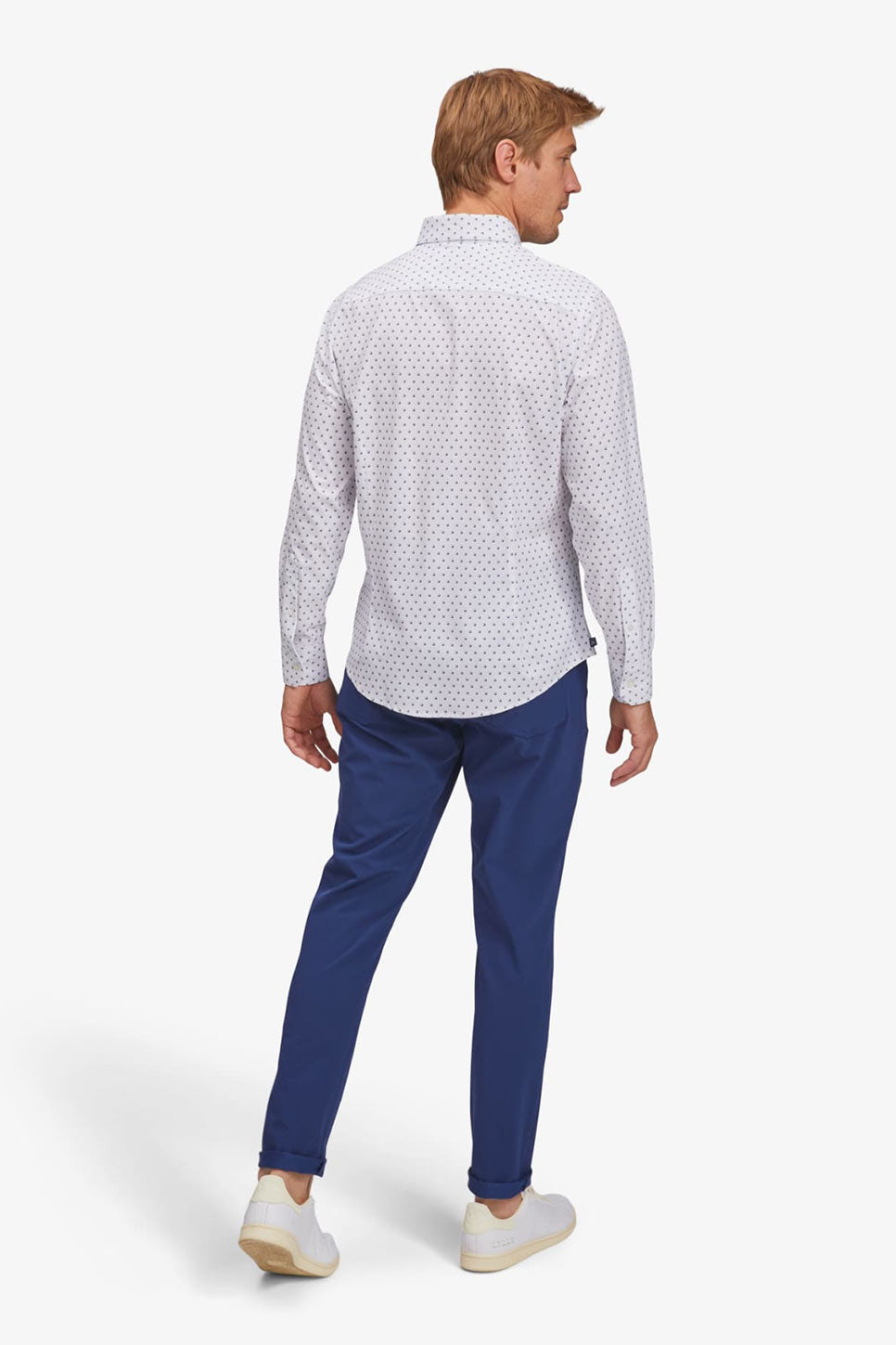 LEEWARD LS Navy Grey Geo Box Print