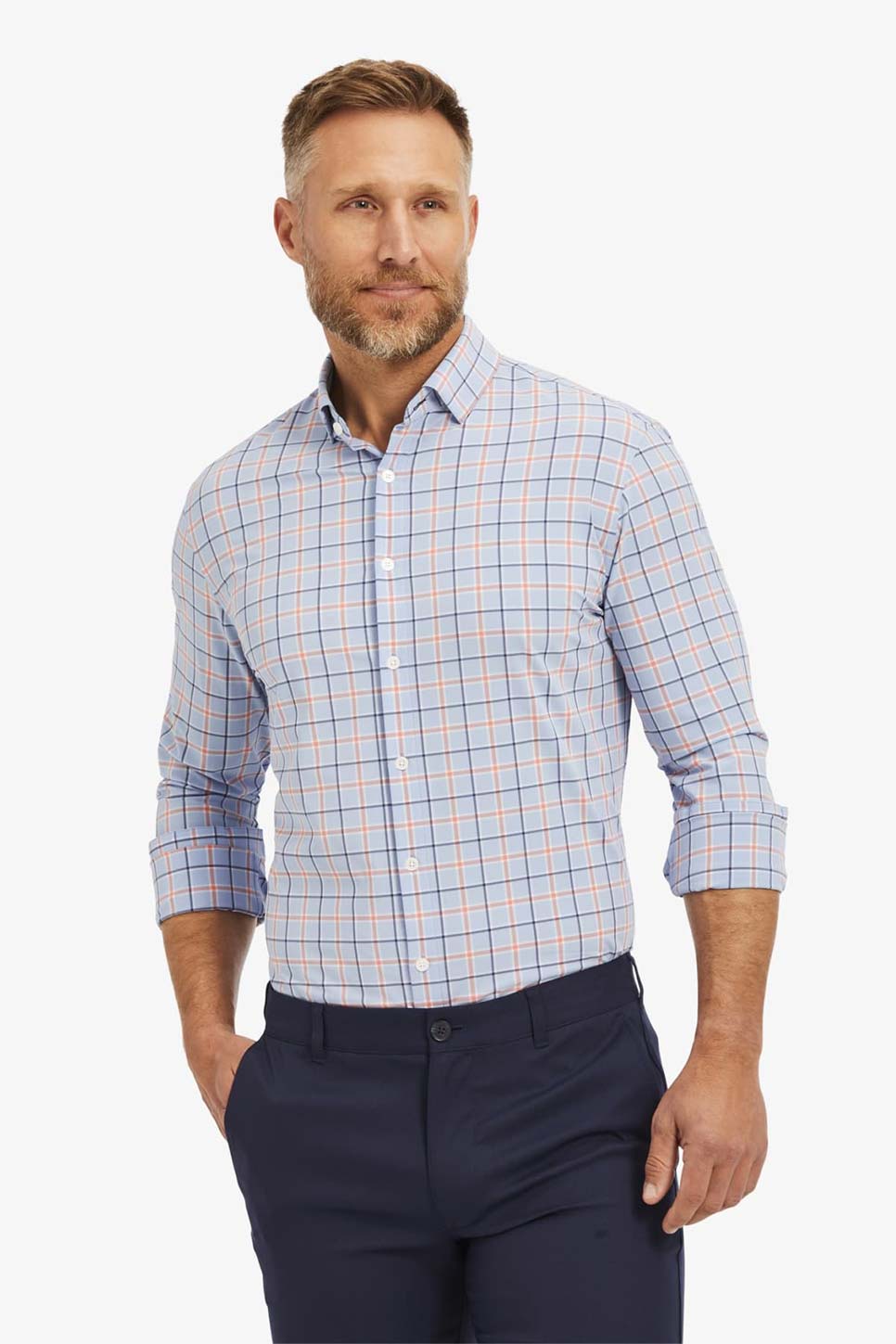 LW LEEWARD LS Bel Air Blue Multi Plaid