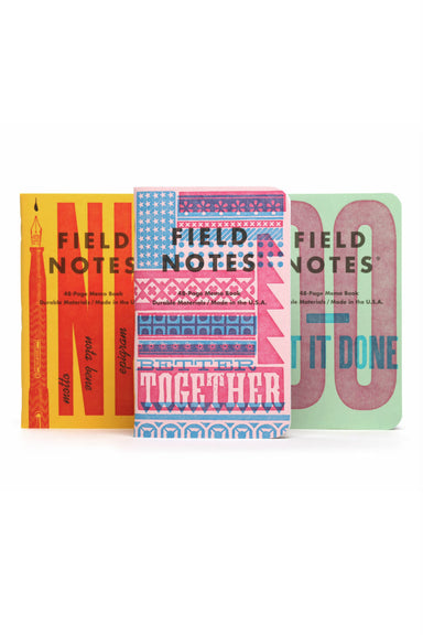 Field Notes - United States of Letterpress 3 Pack - Washington, Kentucky, Illinois
