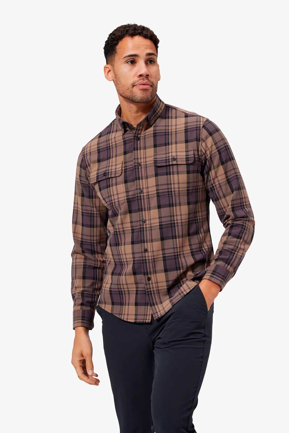 UPSTATE FLANNEL Caribou Brown Plaid