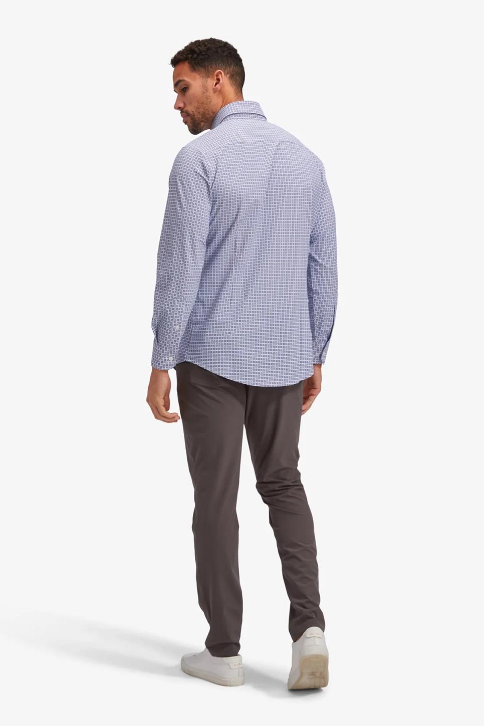 MONACO LS Blue Red Geo Print