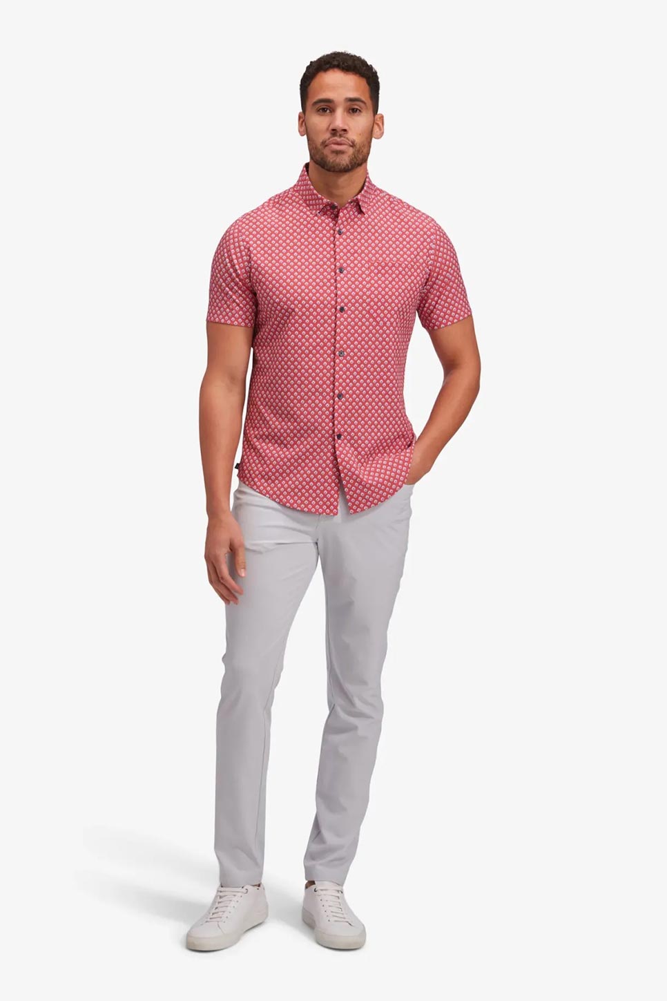 LEEWARD SS Faded Red Foulard Print