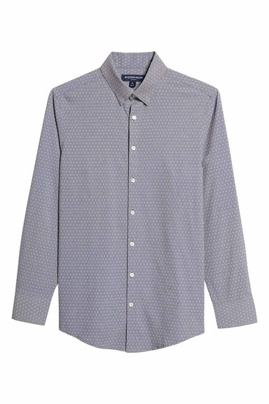 Mizzen + Main - Leeward LS - Gray Floral Dot Print - Flatlay