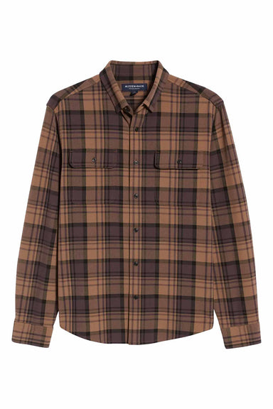 Mizzen + Main - Upstate Flannel - Caribou Brown Plaid - Flatlay