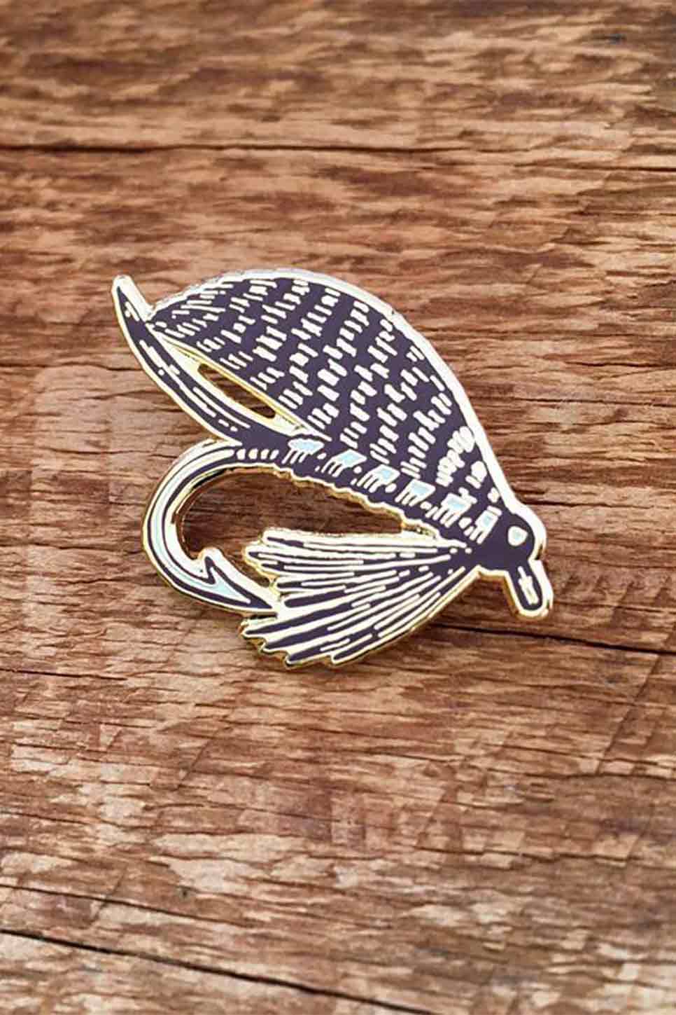 Noteworthy Paper & Press - Fly Fishing Enamel Pin - Front