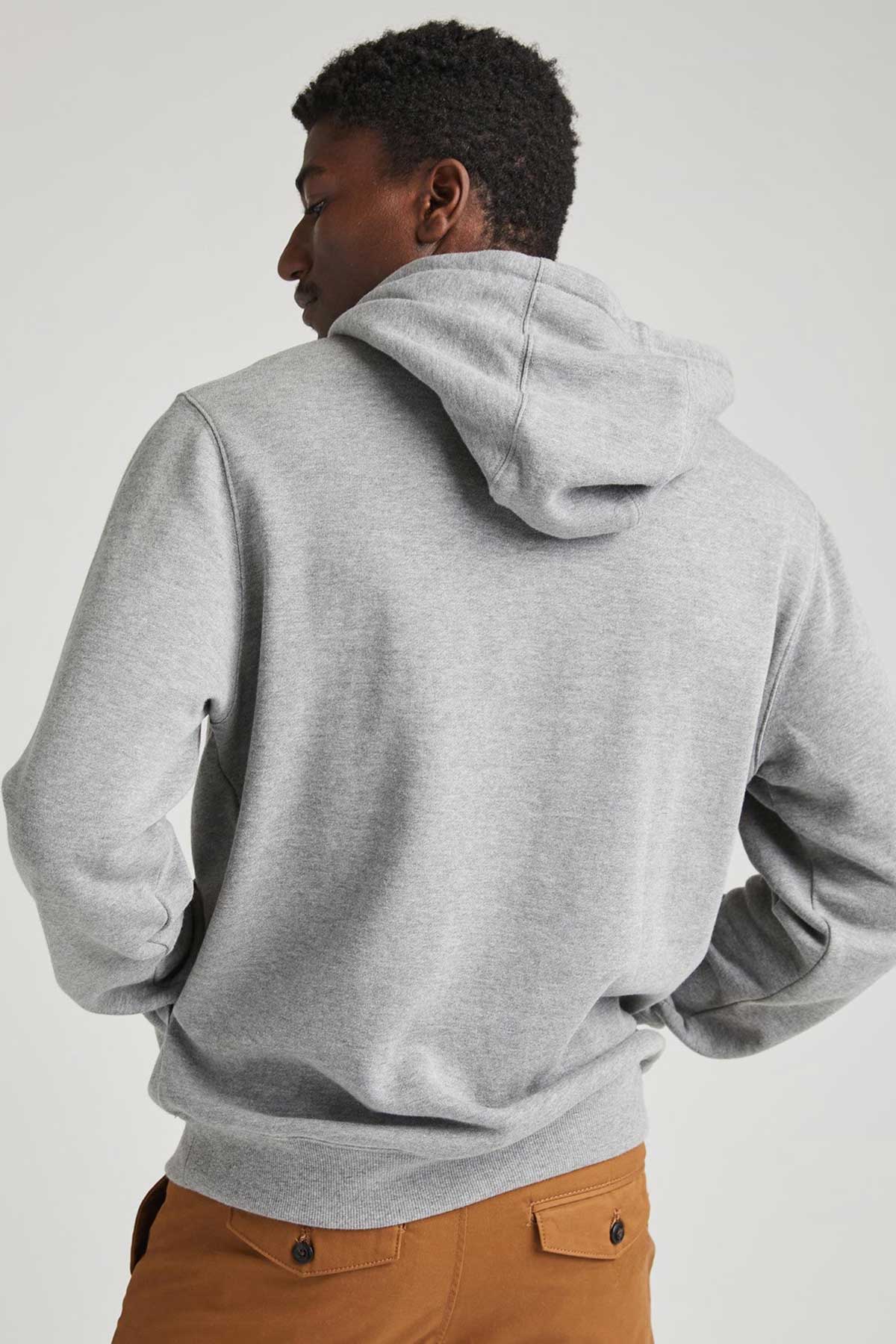 Richer Poorer - Recycled Pullover Hoodie - Heather Grey - Back