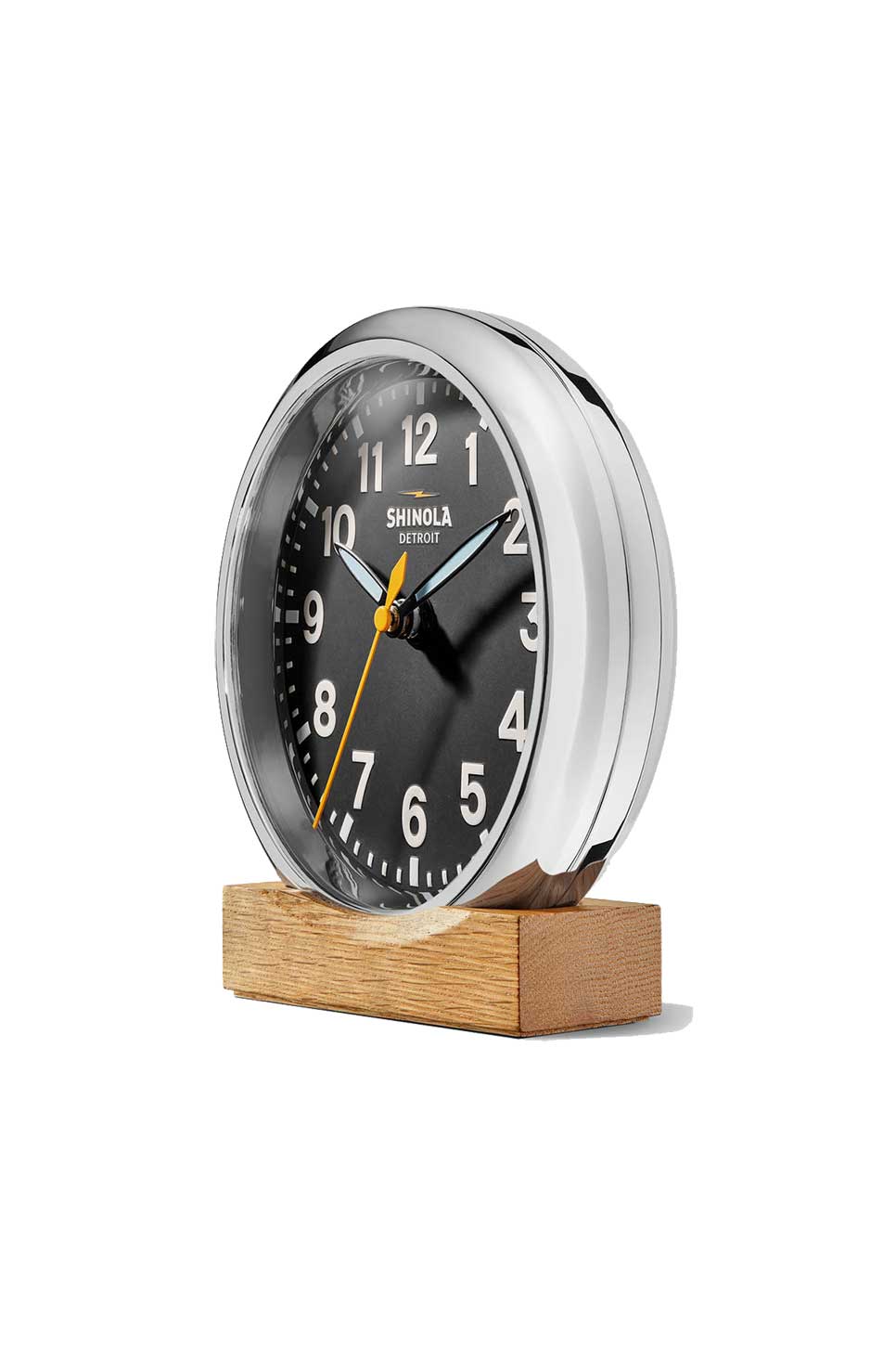 shinola-runwell-desk-clock-chrome-black-side